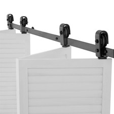 Bi-Folding Sliding Barn Door Hardware Track Kit 64" for Four 15" Doors