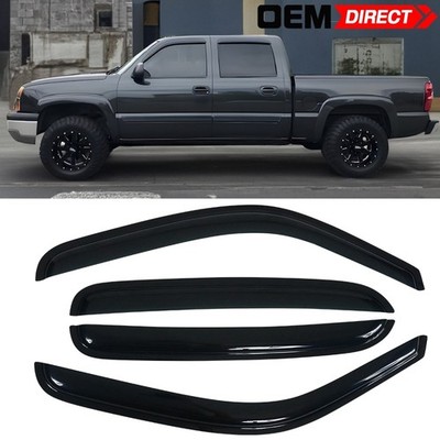 Fits 01-06 Silverado 1500 2500 3500 Sierra Crew Cab Side Window Visors Deflector