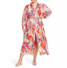 Alexis x Target Floral Tropical Flowy Button Shirt Cover Up Dress 3X Designer