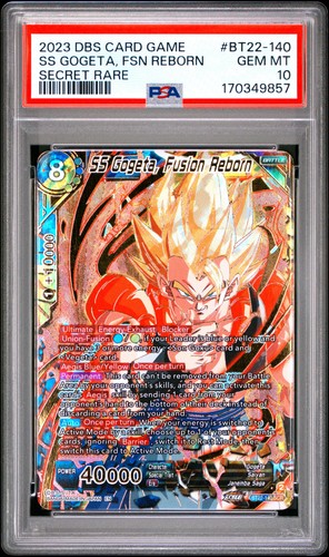 2023 DBS SERIES 22 SECRET RARE #BT22-140 SS GOGETA, FUSION REBORN PSA 10