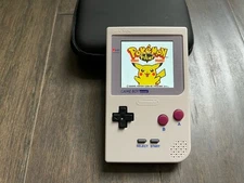 Nintendo Gameboy Pocket GBP W/ Backlight IPS Screen New Shell Glass Lens - Grey