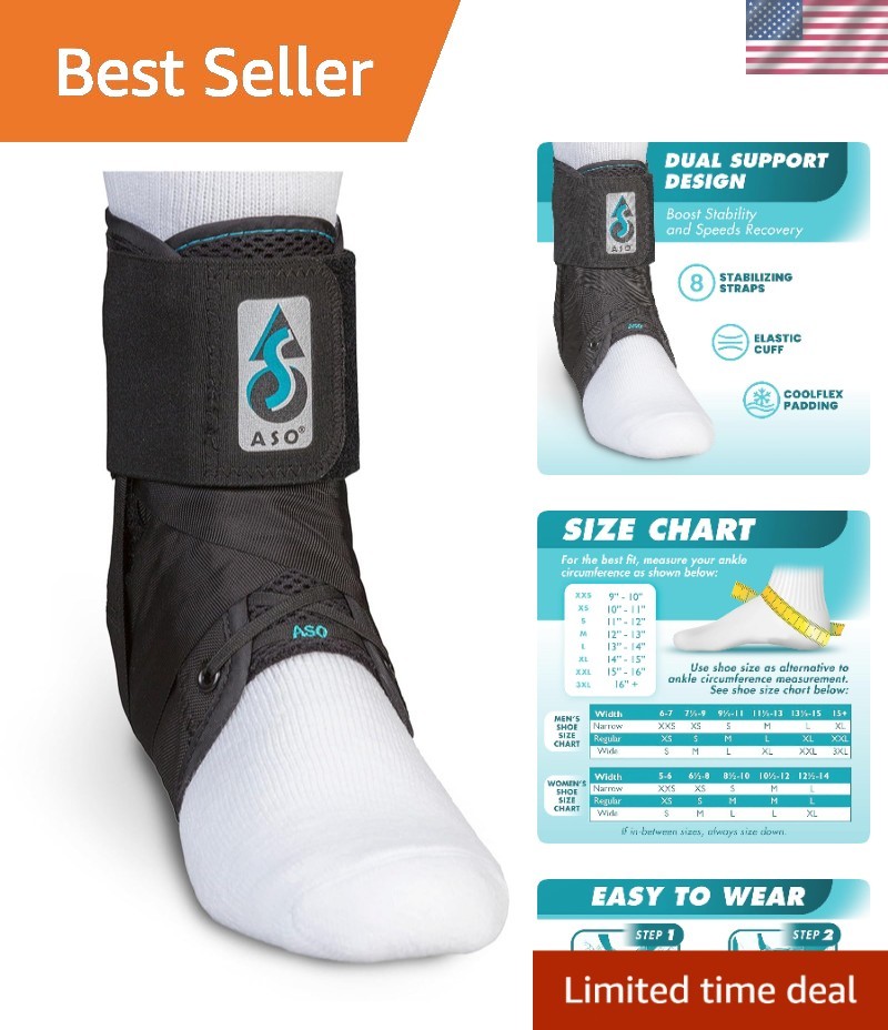 Ankle stabilizer brace support for sprains tendonitis sports injury relief