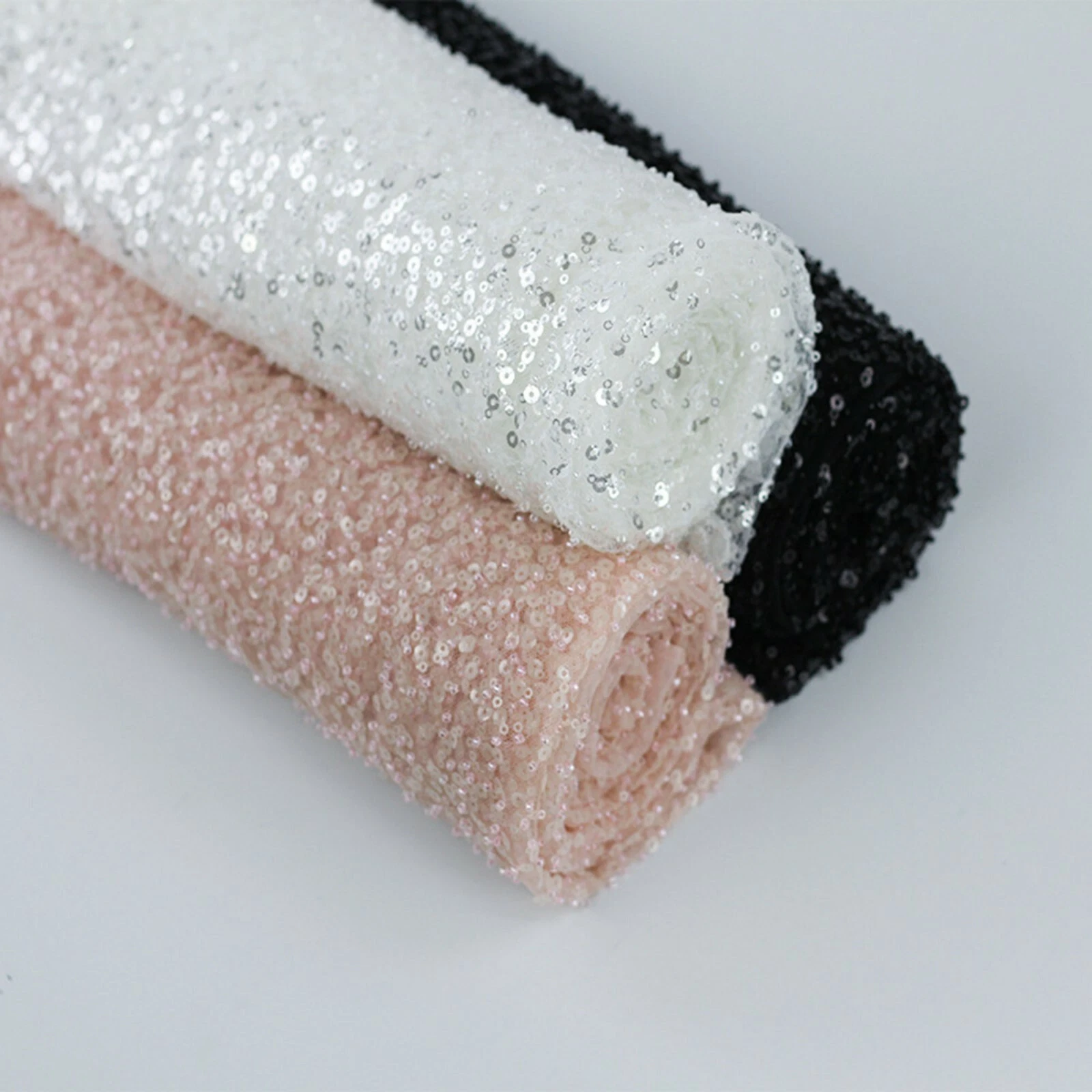 OFF WHITE Costume con perline abito artigianale tulle paillettes ballo abito da sera fai da te tessuto pizzo 1 anno