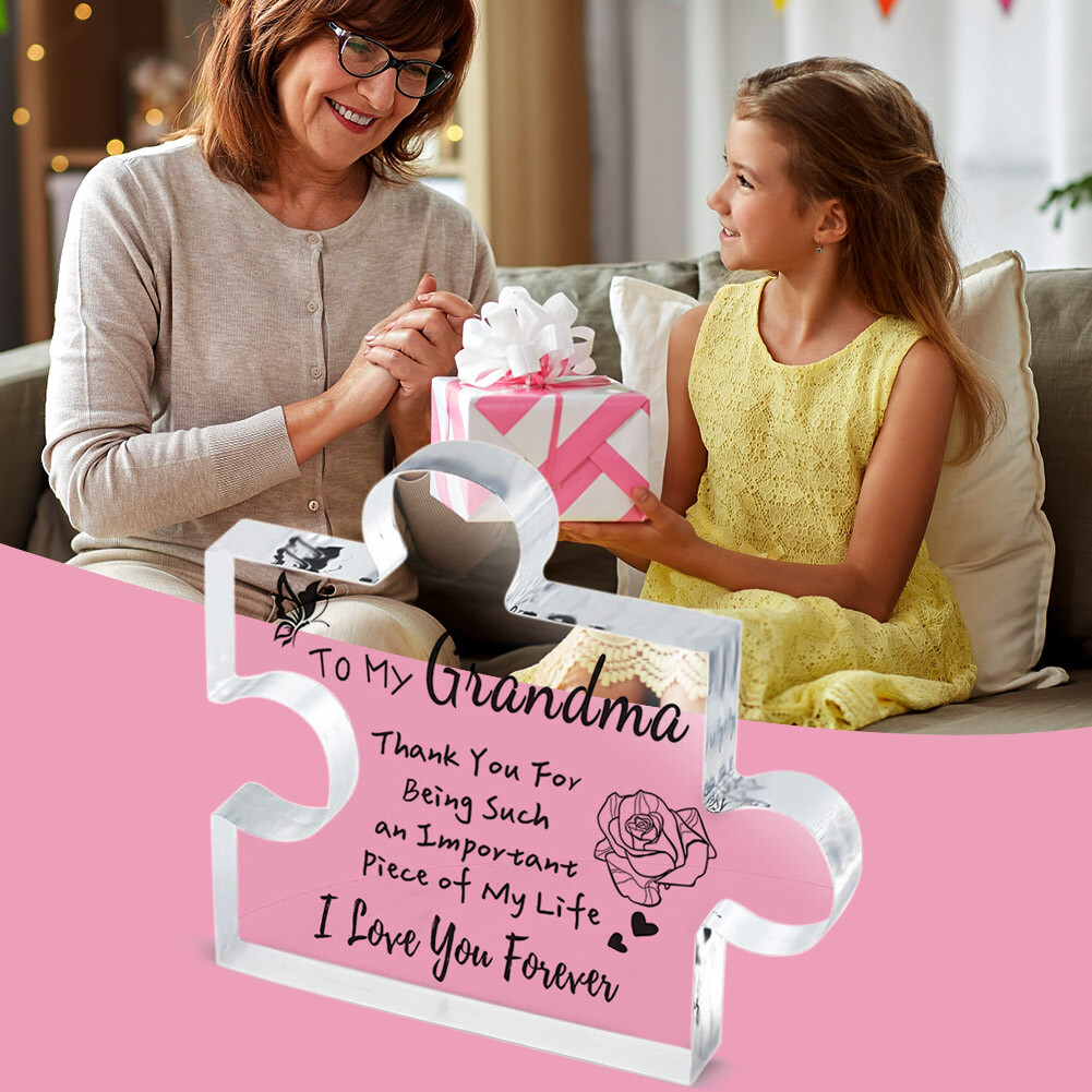 Family Acrylic Puzzle Ornament Decorative Gifts for Mother Father