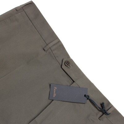 Zanella NWT Cotton Blend Parker Chinos / Casual Pants Size 42 US In Solid Gray