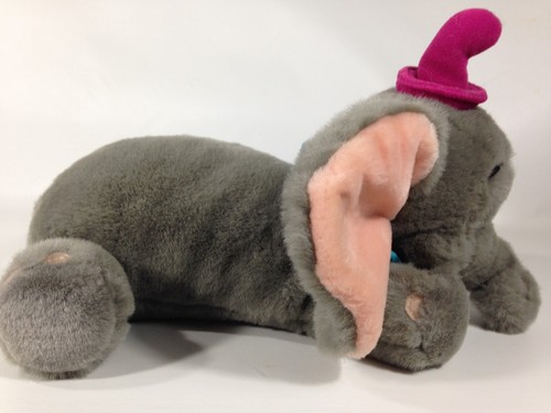 Disney Elefante DUMBO Peluche Gris Gris Frijol Bolsa Juguete 12" Sombrero Rojo - Imagen 7 de 10