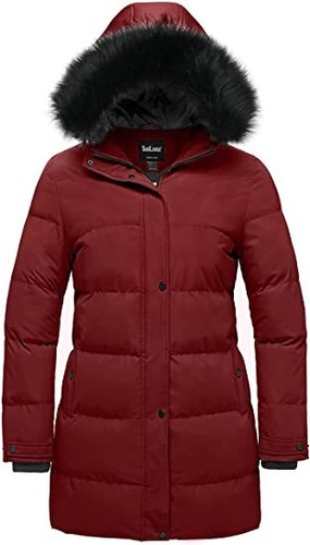 Soularge Damen Übergröße Winter langer dicker gefütterter Mantel mit Kunstfellkapuze - Bild 10 von 38