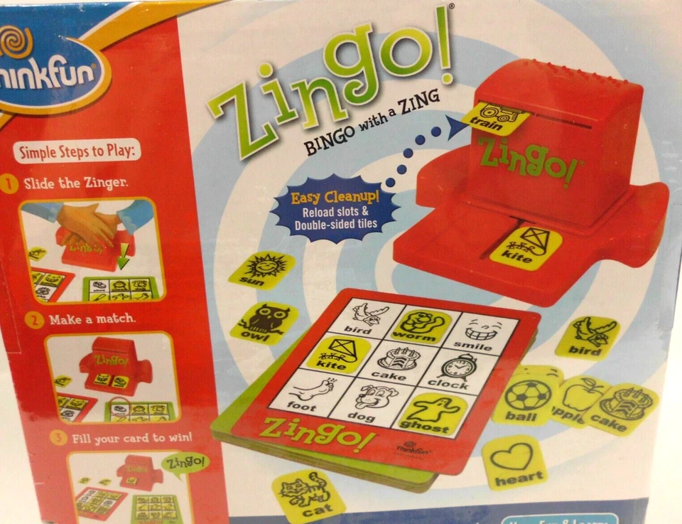 ThinkFun Zingo Bingo with a Zing Board Game 97700 New Sealed 2009 - Image 3 of 3