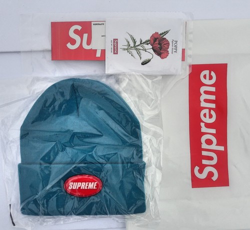 Supreme SS18 Rubber Patch Beanie Teal 