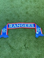 Official Glasgow Rangers FC Retro Stripe Blue/ Red Knitted Scarf BNWT