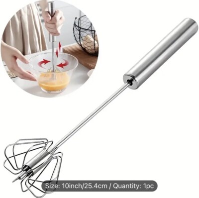 Halbautomatische Schneebesen Hand Push Eierschläger Edelstahl Mixer Mixer Schneebesen