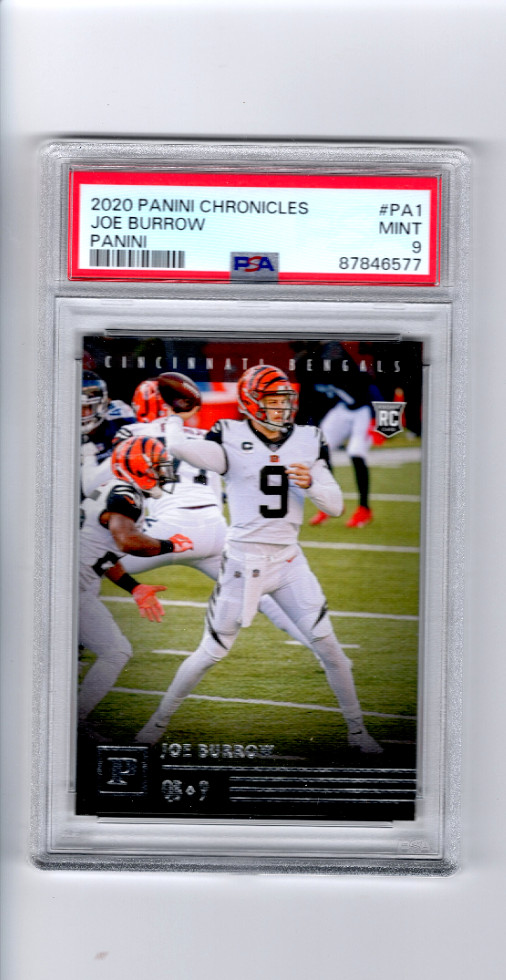 2020 Panini Chronicles Joe Burrow Cincinnati Bengals #PA1 🚀😳💥 PSA Graded 9