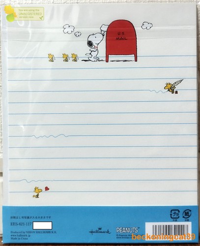 Hallmark Peanuts Letter 8 Envelope 4 & Sticker SET Snoopy U.S. Mail Gift JAPAN - Picture 2 of 2