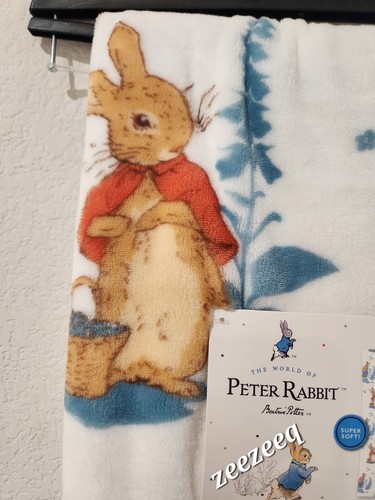 Easter Peter Rabbit Blanket Soft Plush Throw 50” x 70” Beatrix Potter Blanket - Picture 4 of 6
