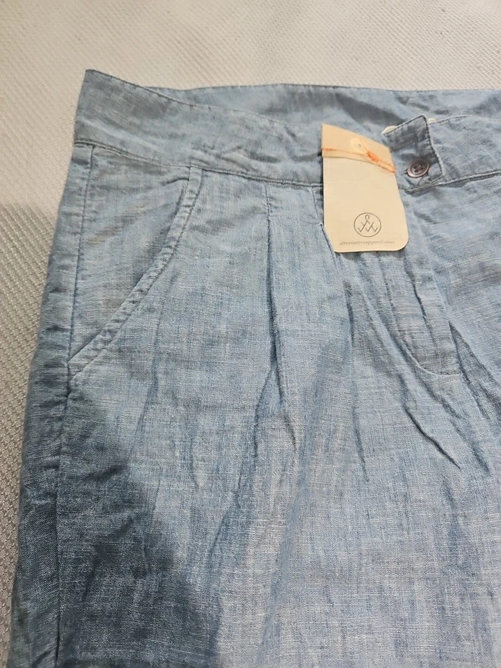NUEVO CON ETIQUETAS PANTALONES ROPA ALTERNATIVA MUJER GRANDES AZUL PUNTO TOBILLO ALGODÓN PANTALONES Foto 3 de 4