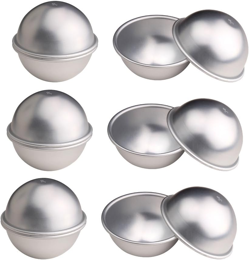 12 Pcs DIY Metal Bath Bomb Molds, Set of 6