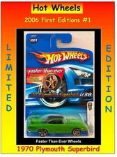 Hot Wheels 1970 PLYMOUTH SUPERBIRD 2006 First Editions #001 FASTER THAN EVER FTE