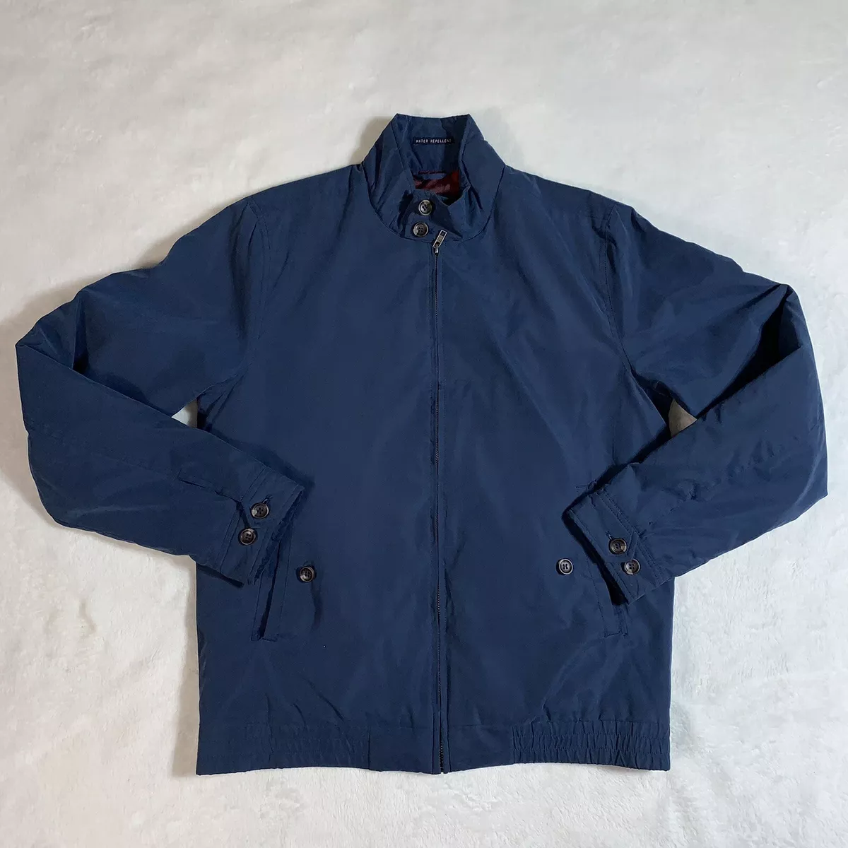 Men s Water Repellant St Johns Bay Jacket Navy Blue Zip Packets size S