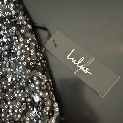 NWT Lulus Force of Fashion Black Backless Sequin Mini Dress Size S Open Back  | eBay