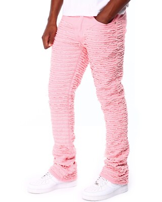 FINAL SALE- WAIMEA Men Pink Stacked Jeans Pink Size 32