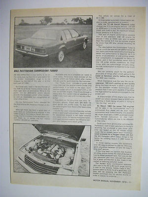 BILL PATTERSON HOLDEN VB COMMODORE TURBO MAGAZINE SPECIAL FEATURE ARTICLE