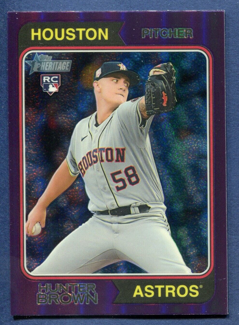 2023 Topps Heritage Hunter Brown Purple Chrome Rookie #316