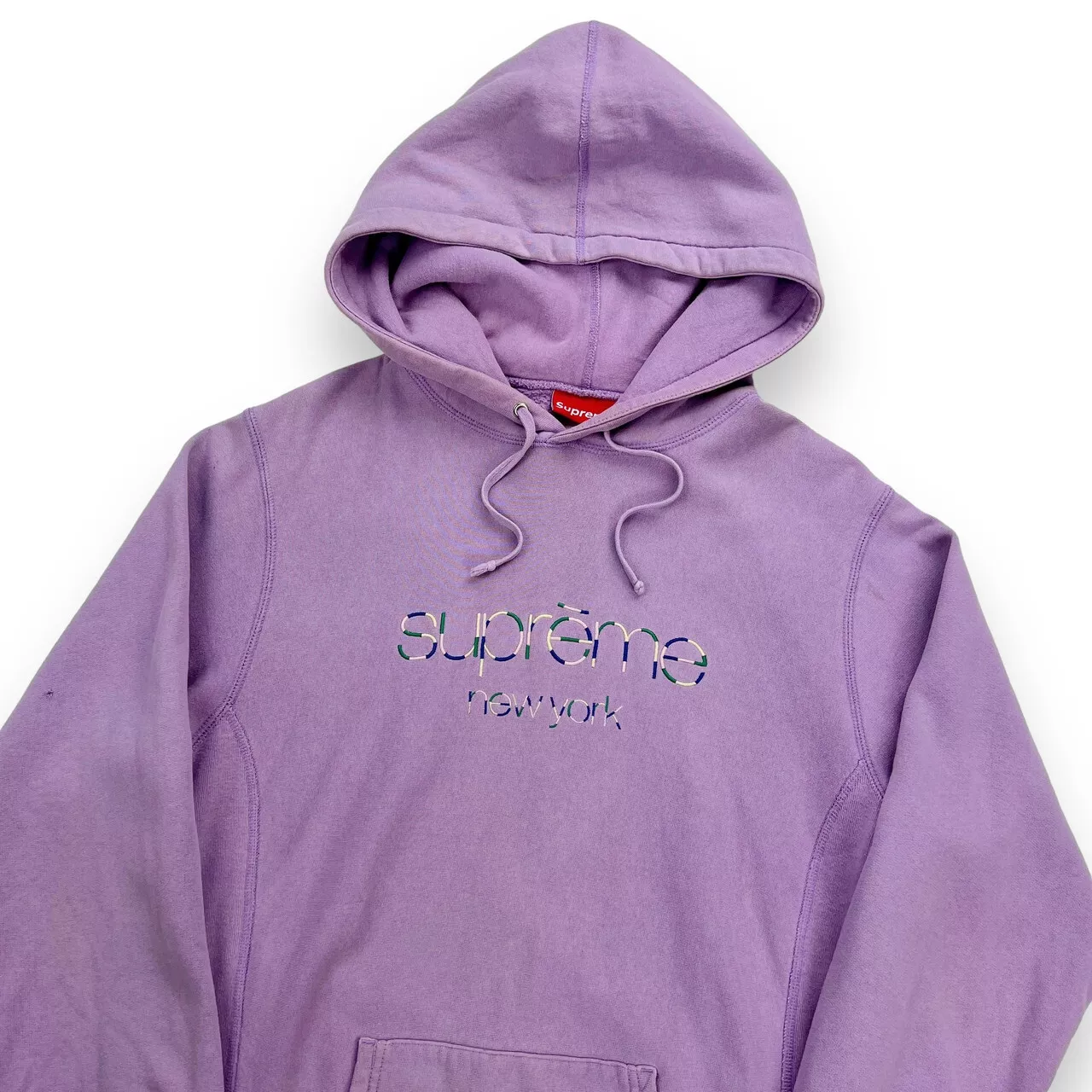 Sweat à capuche violet logo classique Supreme