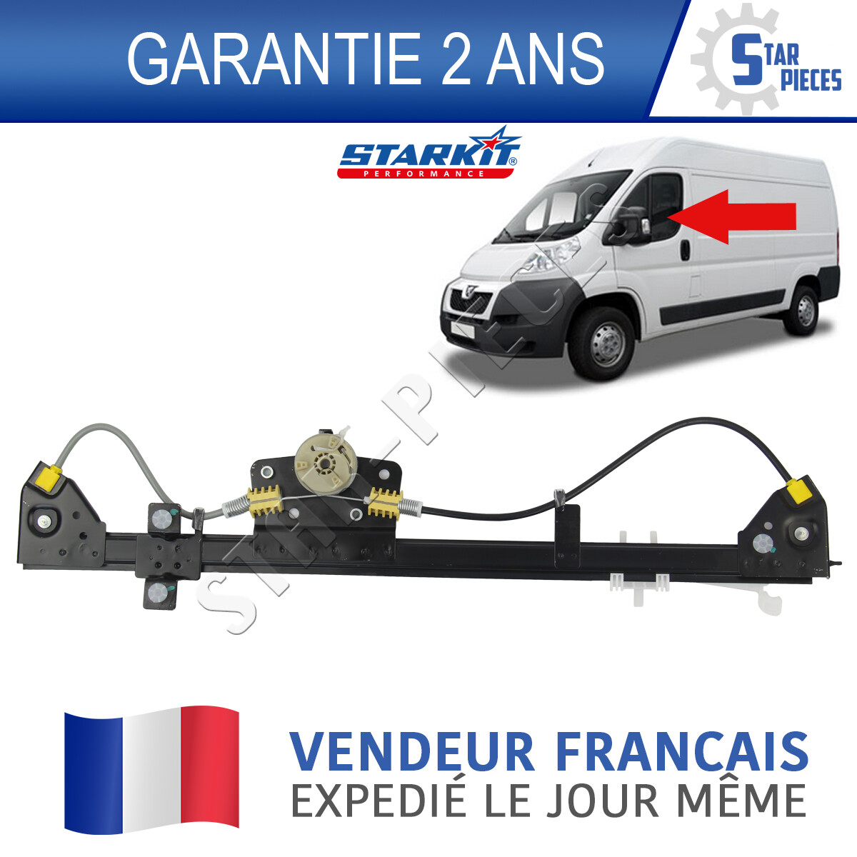 Lève-vitre avant gauche pour Peugeot Boxer et Citroën Jumper après 2006