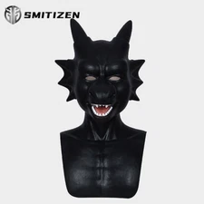 Smitizen Silicone Black Dragon Monster Full Cover Mask for Halloween Party Cos