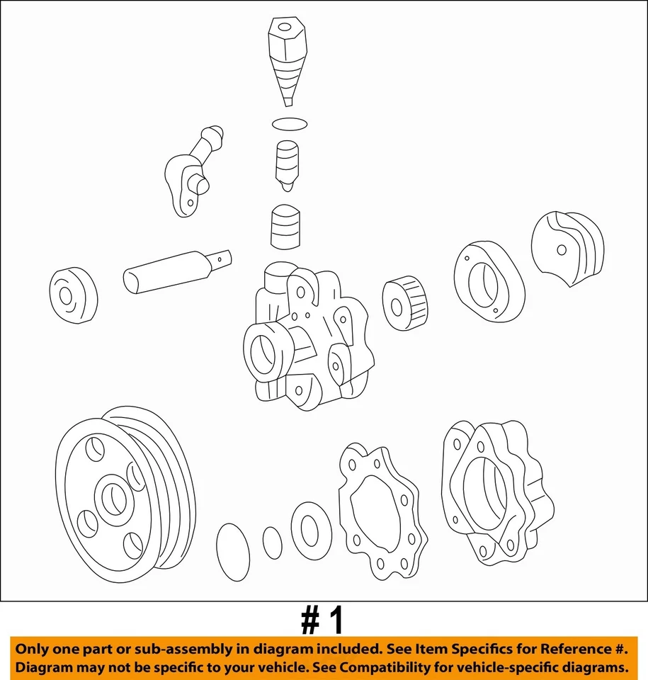 Used Power Steering Pump fits: 2006 Toyota Tundra 8 cylinder w/Crew Cab 4 Dr Gra Foto 4 de 4