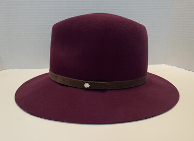 RAG AND BONE FLOPPY BRIM FELTED WOOL FEDORA HAT PURPLE SIZE M $250