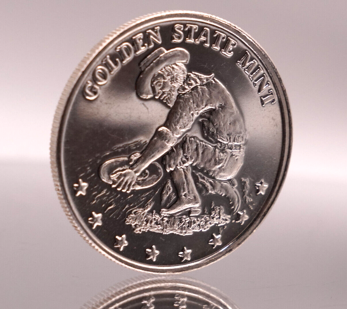 Golden State Mint Prospector Wagon Farmer 1oz 999 FINE Silver art