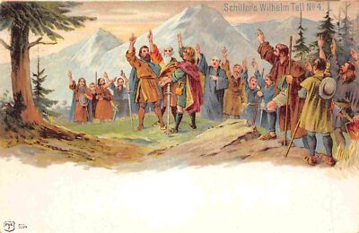 William Tell Play Scene Down With Gessler Schiller Wilhelm Tell No 4 postcard