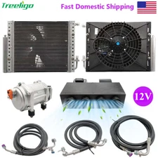 12V Truck RV Air Conditioner Under Dash Electric AC Unit Kit Evaporator 12000BTU