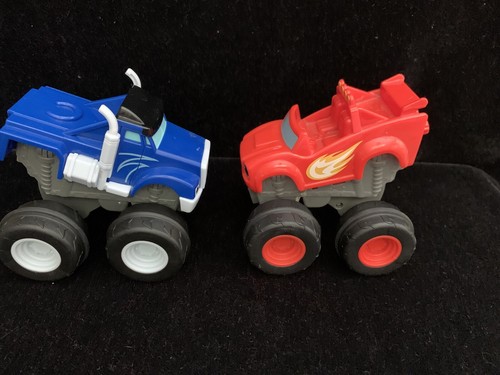 Blaze & The Monster Machines Slam & Go Push Truck Lot Blaze Crusher & Stripes - Picture 5 of 11