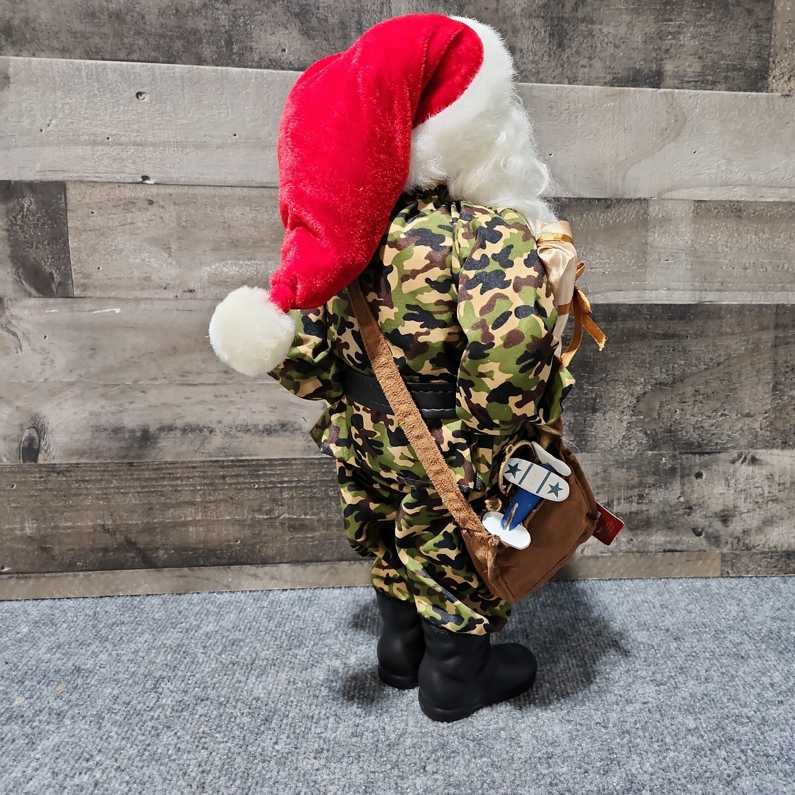 Santa Claus in Full Camo Gear 18" Tall Home Accents Wishes & Wonder