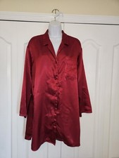 Vintage Victoria's Secret Sleep Shirt Womens Medium Liquid Satin Night Shirt