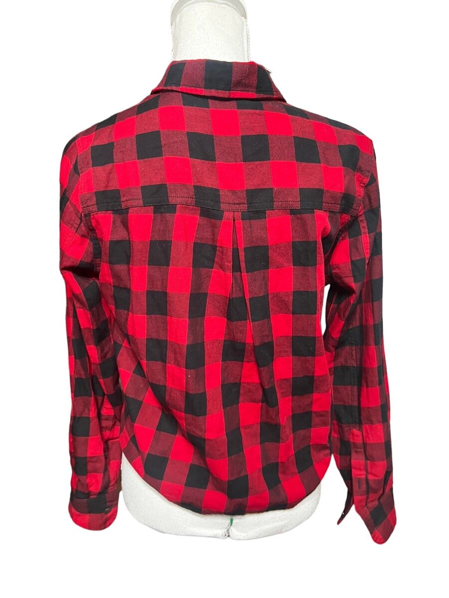 Madewell Womens M Flannel Front Tie Shirt Long Sleeve Madewell Womens M Flannel Front Tie Shirt Long Sleeve