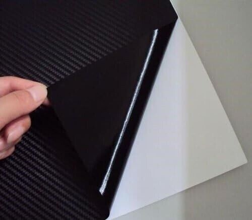 FOR MASERATI 60 X 180" BLACK CARBON FIBER VINYL WRAP SHEET ROLL 5 X 15' 