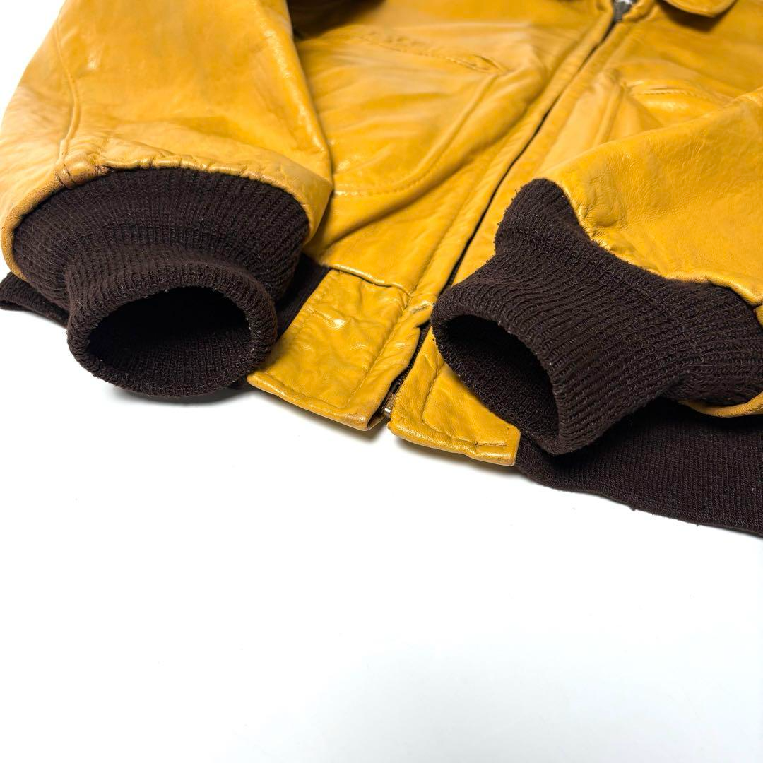 Schott leather jacket yellow 40 flight jacket from Japan | eBay Schott leather jacket yellow 40 flight jacket from Japan | eBay
