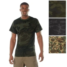 Men’s Stealth Ops Camo Short Sleeve T-Shirt–Standard Fit Crewneck Hunting Shirt