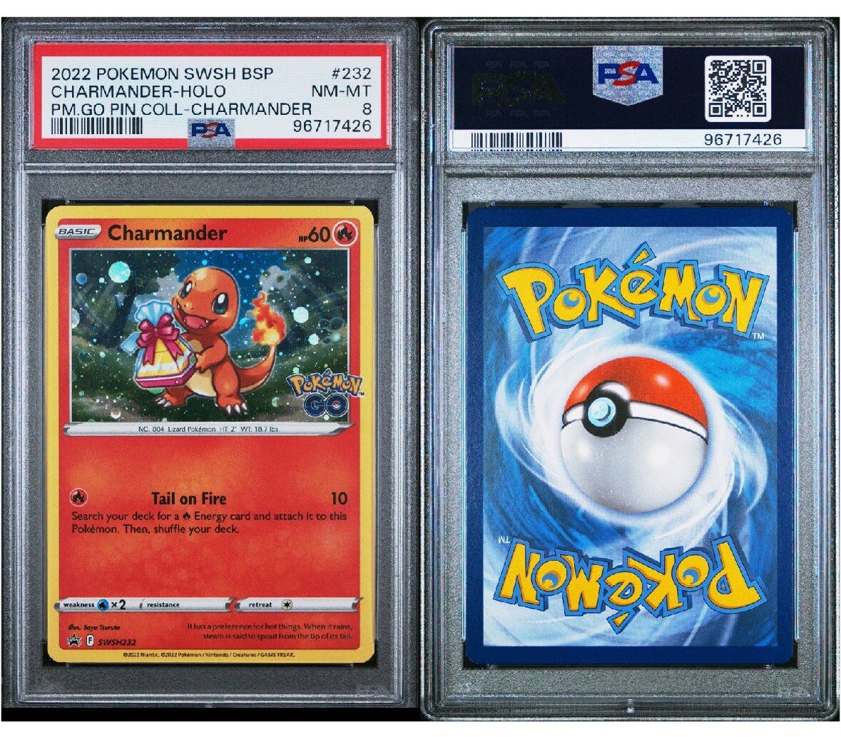 PSA 8 NM-MINT Charmander SWSH232 2022 Pokemon Promo