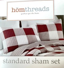 Set Of 2 Homthreads Quilted Standard Pillow Shams 20 X 26 . 100 Cotton