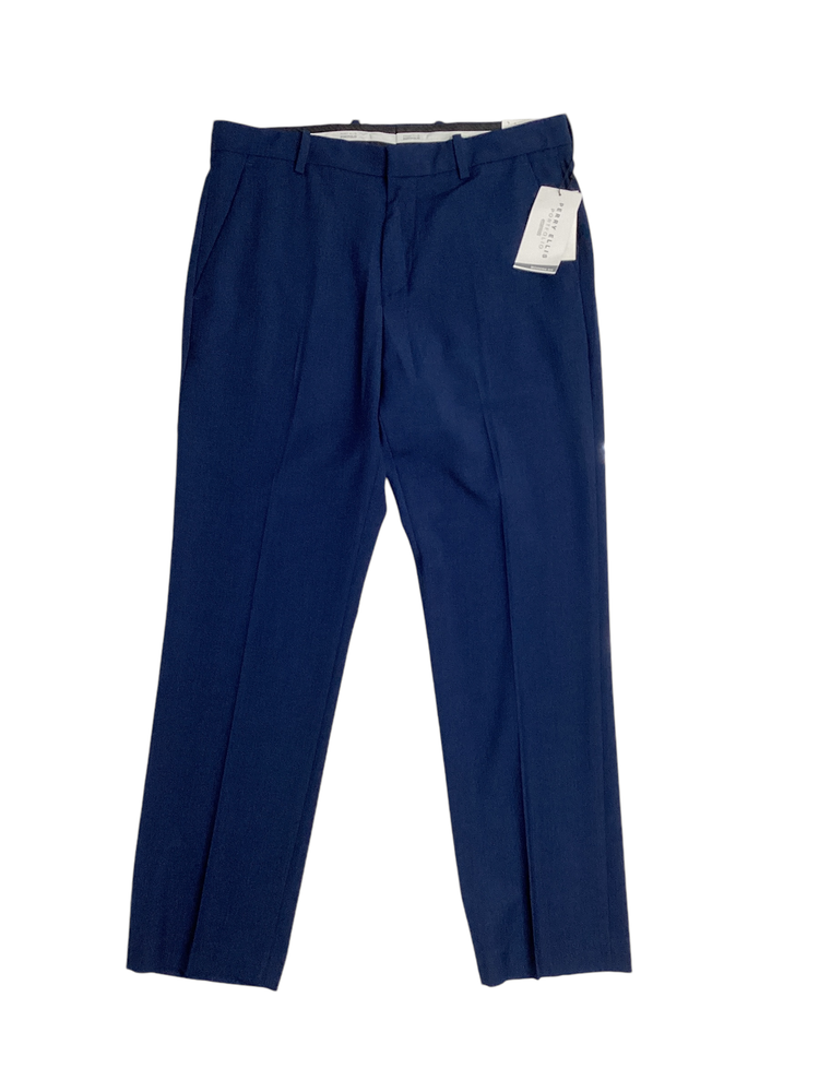 Perry Ellis Portfolio Mens Modern Fit Dress Pants Solid Estate Blue 33 x 30