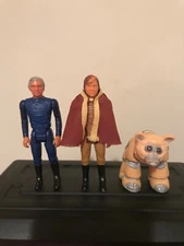1978 Mattel Battlestar Galactica Lot of 3 STARBUCK DAGGIT ADAMA CAPE Figure VTG