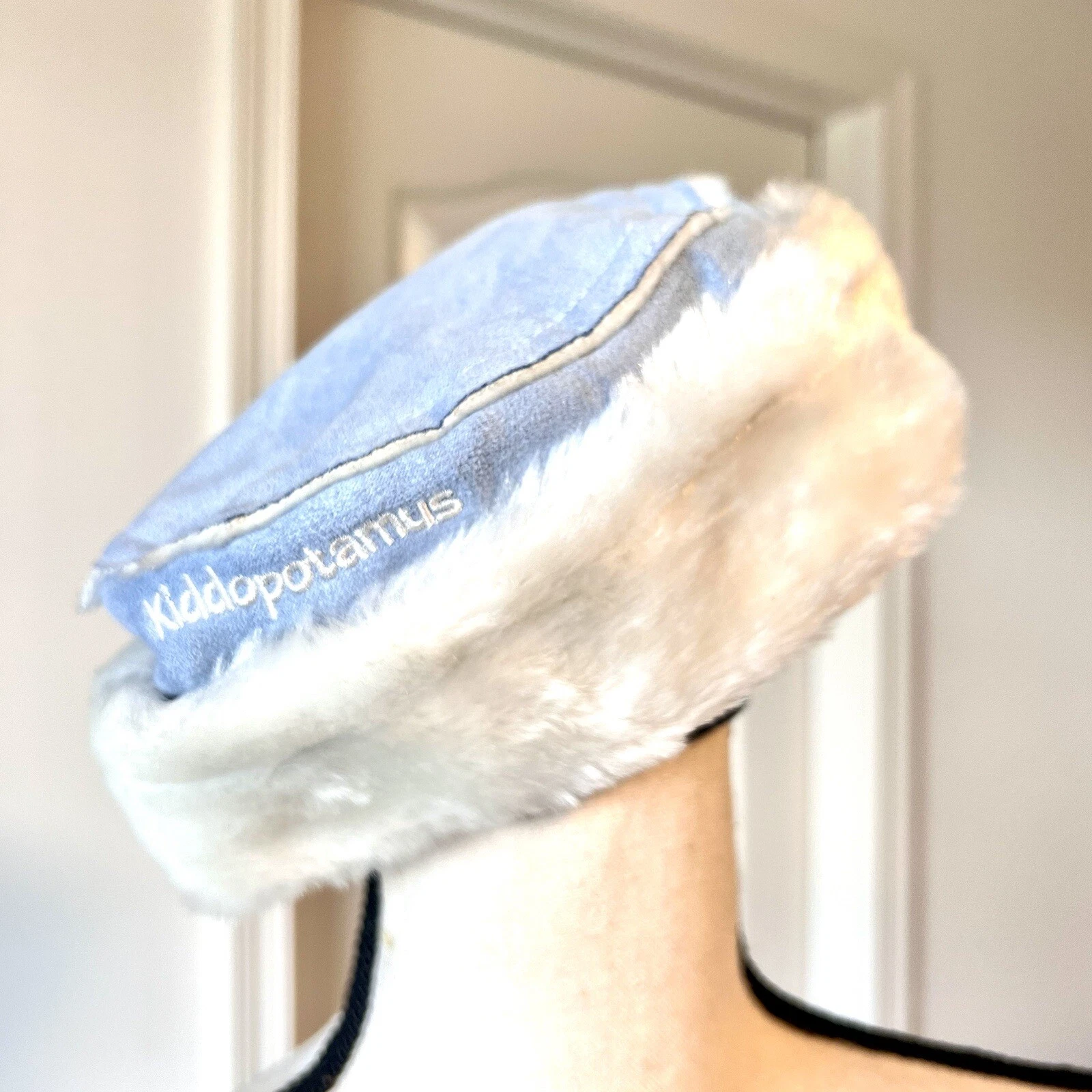 Vintage Kiddopotomus Faux Suede Sherpa Lined Roll Brim Hat—SZ. OS