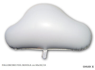 Ballon Wolke weiß Folie 60x30 cm 0424