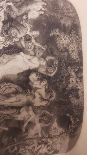 Framed Antique Etching Ancient mythological SCENE Antique Frame - Picture 11 of 15