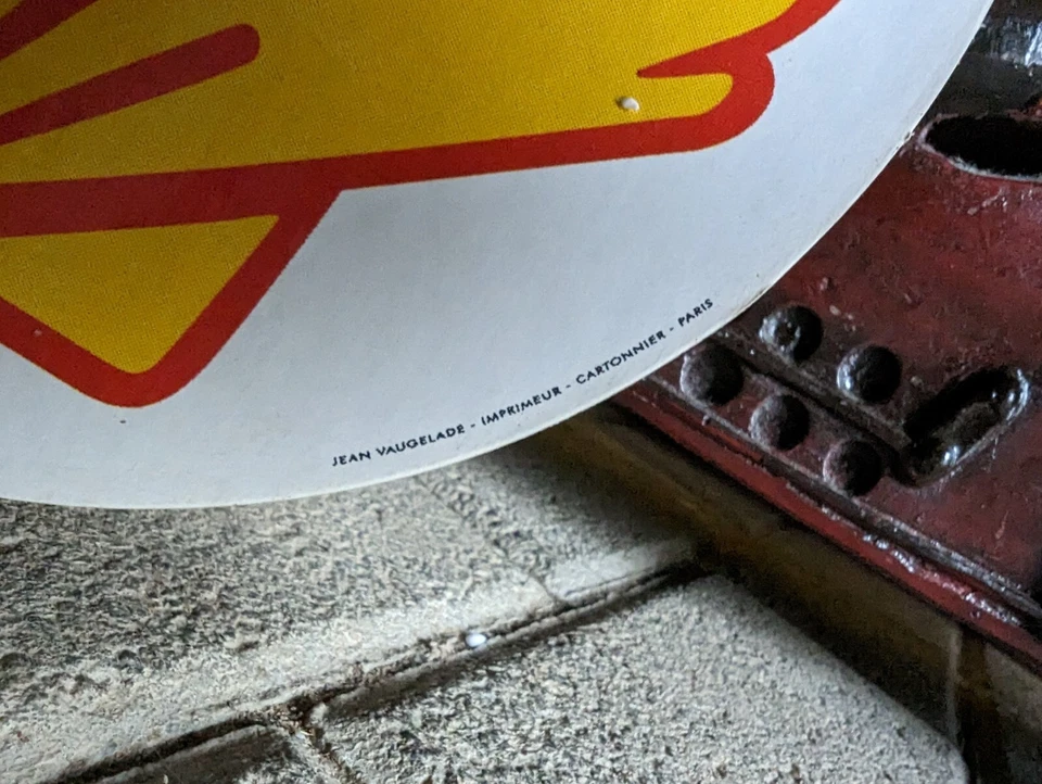 Altes beidseitige SHELL Werbeschild aus dicke Pappe um 60er-Jahre #shell #benzin - Bild 2 von 3