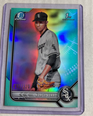 2022 Bowman Chrome #BCP-100- NORGE VERA Aqua Refractor SP RC 1st Bowman # 62/125
